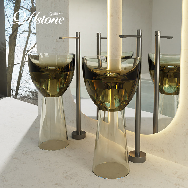 Resin Art Floor Design - Wastafel Kristal Transparan Berwarna Resin untuk