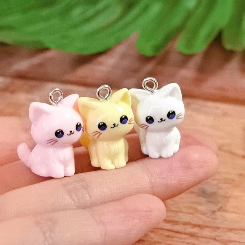 10pcs 3D Kawaii Happy Cat Resi - Resin Art Accessories ulasan dan harga