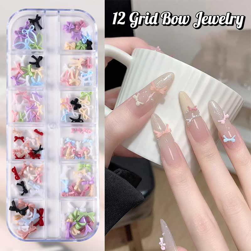 12 Hiasan Kuku Bentuk Pita Ber - Resin Art Accessories ulasan dan harga